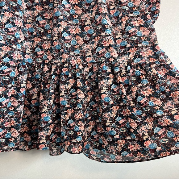 J Crew Long Sleeve Floral Ruffle Tiered Midi Dress Sz 8 V Neck Flirty Flowy - Picture 8 of 12